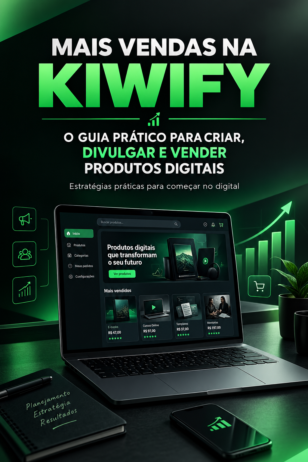 Capa do ebook Mais Vendas na Kiwify